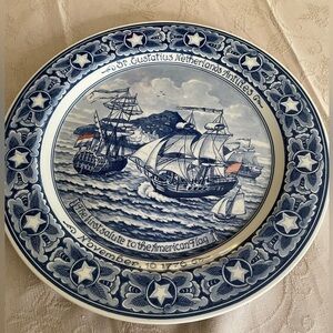 Delfts First Salute to the American Flag November 16 1776 . Beautiful blue plate